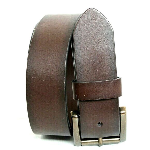 GOODFELLOW BROWN BONDED LEATHER 1 3/8"Wd CASUAL WOMEN'S BELT Sz M (44M - Picture 1 of 10